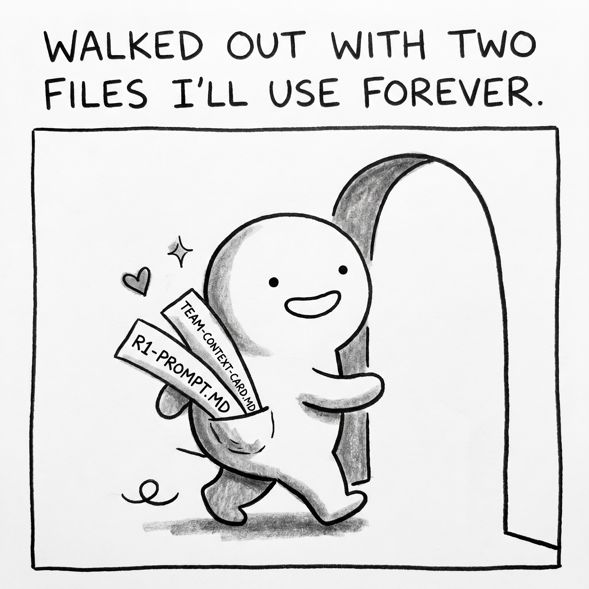 Two artifact files walked out with — keep forever.